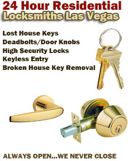 24 Hour Residential Locksmiths Las Vegas